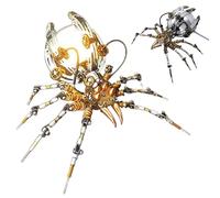 3D Metal Spider Puzzle with Led Lamp, Diy Mechanical Steampunk Puzzle Kits, 512 Pieces Diy Assembly Kit for Kids and Adults - Brain Teaser Desk Ornament