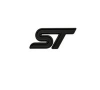 3D Metal ST Logo Car Steering Wheel Emblem Edge ST Sticker Accessories(Full Black Steering)