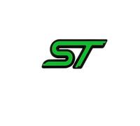 3D Metal ST Logo Car Steering Wheel Emblem Edge ST Sticker Accessories(Green Steering)