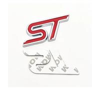 3D Metal ST Logo Line Emblem Badge for Car Front Grill & Rear Trunk - Compatible with Puma, Fiesta, Focus Stylish Sticker Accessories(ROSE RED)