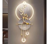 3D Metal Wall Art Decor - Luxury Welcome Wall Sculptures with LED Light for Living Room, Entryway, Office - Elegant Chinese Hanging Painting