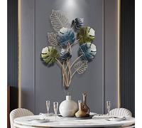 3D Metal Wall Art Décor, Metal Tree Leaf Wall Decor,Creative Ginkgo Leaves Metal Wall Hanging Sculpture,Handmade Wall Hanging Artwork Decoration Wall Sculptures For Living Room Indoor Outdoor (Color