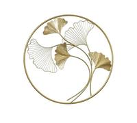 3D Metal Wall Art Modern Ginkgo Leaves Hanging Wall Home Decor for Living Room Bedroom Dining Room, Gold