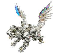 3D Metal Winged Smilodon Tiger Assembly Kit - Steampunk Mechanical DIY Model with 650+PCS Chromatic Metal Parts & X-Size Wings, Stainless Steel Puzzle for Adults, Halloween