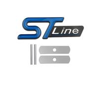 3D Metal Yellow Green Blue Red Black Logo ST Line Emblem Car Front Grill Badge Rear Trunk Sticker Car Styling Accessories(Grill Dark Blue,80x27mm)