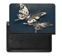 3d Metalic Butterfly Passport Holder Vaccine Card Holder Travel Document Organizer Credit Card Organizer for Women/Men