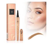 3D Microblading Eyebrow Tattoo Pencil 4 Fork Tip, Waterproof and Sweat-proof Magic Eyebrow Pencil Microblading Eyebrow Pencil Contouring Pen, Long-Lasting Fine Stroke Eyebrow Pencil (Light Brown)