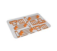 3d Mid Century Modern Oblongs Concrete Gray And Orange Non-slip Doormat Floor Mat for Kitchen Entrance Home Balcony Footpad Mats