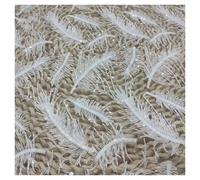 3D Milk Silk Embroidery Fabric Feather 3D Sequin Embroidery Beaded Embroidery Wedding Dress Dress Fabric 1 Yard