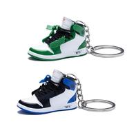 3D Mini shoe keychain Novelty and interesting gadgets decorations Birthday Parties gifts, Green+royal-black(a Single Shoe), Mini