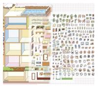 3D Miniature Large Landscape Stickers, Multi-Style Series, Visual 3D House, Teenager's Handbook Collage(Apartment Edition)