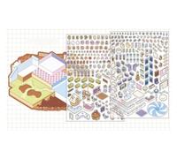 3D Miniature Large Landscape Stickers, Multi-Style Series, Visual 3D House, Teenager's Handbook Collage(Chocolate Factory)