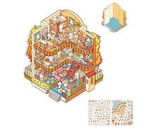 3D Miniature Scene Stickers,3D Cartoon Funny House Decals,Warm and Cozy Large Size 3D Landscape Stickers,Colorful Diary Tools, Book Decoration, Creative Kids Toy for Adults