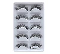 3D Mink Eyelashes - Natural, Soft, and Fluffy Wispy Lashes, False Eyelashes Natural Flared Eyelashes False Eye Lashes for Full Volume - Reusable, 5 Pairs F Series ICF830