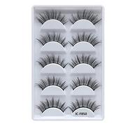 3D Mink Eyelashes - Natural, Soft, and Fluffy Wispy Lashes, False Eyelashes Natural Flared Eyelashes False Eye Lashes for Full Volume - Reusable, 5 Pairs F Series ICF850