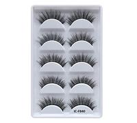 3D Mink Eyelashes - Natural, Soft, and Fluffy Wispy Lashes, False Eyelashes Natural Flared Eyelashes False Eye Lashes for Full Volume - Reusable, 5 Pairs F Series ICF840