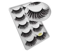 3D Mink Eyelashes - Natural, Soft, and Fluffy Wispy Lashes, False Eyelashes Natural Flared Eyelashes False Eye Lashes for Full Volume - Reusable, 5 Pairs G Series ICG605