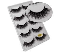 3D Mink Eyelashes - Natural, Soft, and Fluffy Wispy Lashes, False Eyelashes Natural Flared Eyelashes False Eye Lashes for Full Volume - Reusable, 5 Pairs G Series ICG604