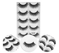 3D Mink Eyelashes - Natural, Soft, and Fluffy Wispy Lashes, False Natural Flared False Eye Lashes for Full Volume - Reusable, 5 Pairs G Series ICG608