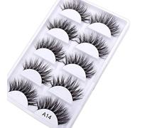 3D Mink False Eyelashes Pack Real Siberian Luxurious Messy Cross Dramatic Lightwight Soft Mink Fake Eyelashes Set 5 Pairs（The New)