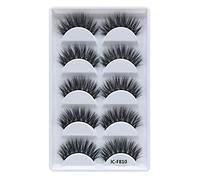 3D Mink - Natural, Soft, and Fluffy Wispy Lashes, False Natural Flared False Eye Lashes for Full Volume - Reusable, 5 Pairs F Series ICF810