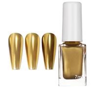3D Mirror Metallic Gold Nail Polish - Quick Dry Chrome Effect - Breathable French Manicure & Non Toxic Formula - No Need for Nail Lamp