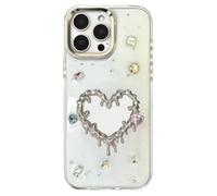 3D Mirror Phone Case for iPhone 16 - Crystal Clear TPU Shockproof Case with Irregular Metal Lava Mirror, Laser Stars & Simulated Diamonds, Luxury Glitter Rhinestone Cover for Girls & Women