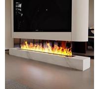 3D Mist Generating Electric Fireplace Insert with Realistic Simulated Flame, Dual Remote & Touch Control, Adjustable RGB Illumination, Timer Setting, Log & Crystal Decorations, Heat-Free Decorative Fi
