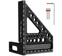 3D Mitre Square Multifunctional 22.5-90 Angle Measure Aluminium Alloy High Precision Layout Measuring Tool Scribing Tool Woodworking Measuring Tools for Carpenters, Engineers, Black