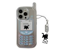 3D Mobile Phone Shape Case for iPhone 16, Silver Phone Case Electroplated Envelope Black Cat, New junk Creative for iPhone 13-16 PRO MAX (for iPhone 15)