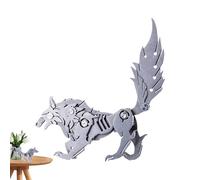 3D Model Kit Metal Wolf - Sculpture Puzzle in Iron Cut Al, Educational Kit, Detailed Animal Figurines, Funny DIY Interactive Model, Desktop Ornament | for L