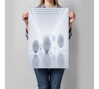 3D Modern Sphere Space Wall Art Decor Visual Illusion Canvas Prints Posters White Unframed Wall Art Pictures Modern Painting Artwork For Living Room Bedroom 20X28 Inch