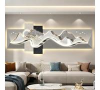 3D Modern Wall Decor: A Sculptural Piece Featuring A Waterfall Motif And Multi-layered Dimensional Textures, Complete With Integrated LED Lighting-perfect For The Living Room(A,50*150cm/19.6*59in)