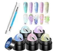 3D Molding Gel for Nails | 5 Colors Nail Solid Builder Sculpting Gel - Manicure Set Non-Stick for Home Salon Carving Molding Building Painting, Soak off UV/LED