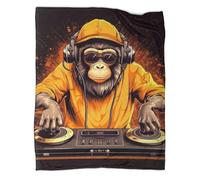 3D Monkey Dj Music8 Fleece Blanket 3D Printing Movie Throw Blanket Soft Fluffy Flannel Blankets for Kids Adults Child for Bed Sofa And Couch 40x50inch(100x130cm)