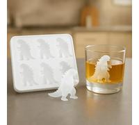 3D Monster Movies Ice Cube Mold with Funnel - Silicone Fun Shapes for Cocktails, Bourbon, Whiskey, Brandy, and Gifts for Men, Black Cute Ice Tray (White)