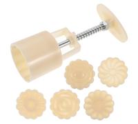 3D Moon Cake Mould Set with Hand Pressure Stamps for Baking Classes | ABS Construction, 14x6x5cm Size, Decorative Imprinting, Compact Design for Cookies, Soap Base and Lunar Festival