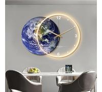 3D Moon LED Wall Lamp, Modern Art Deco Lighting with Minimalist Clock Design, Home Decor Wall Sculpture for Traditional Chinese Interiors