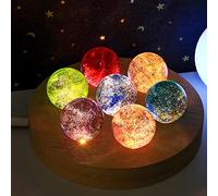 3D Moon Night Lamp 4cm,LED Starry Sky Moon Night Light for Bedroom Decoration USB Charging Mood Light for Babies’/Children’s Birthdays/Lovers,Set B