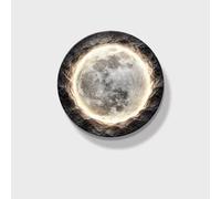 3D Moon Wall Decor with LED Light - Modern Lunar Texture Wall Art, Ambient Glow Silent Luxury Sculpture for Living Room, Bedroom, Entryway, Hallway