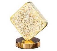3D Moons/Round/Square/Star Projection Night Light with Touch Control and Rechargeable Battery for Bedroom Decorating Acrylic Crystal Decor Lamp