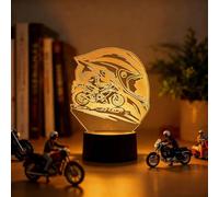 3D motorcycle night light, children’s motorcycle night light, 7 colour changing decorative light, ideal for bedroom décor for children and motorcyclists, featuring a distinctive motorcycle theme.