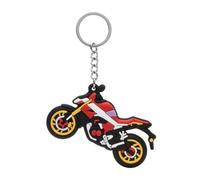 3D Motorsport Motorcycle Soft PVC Keyring Keychain (Red)