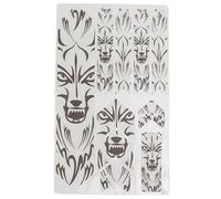3D Mountain Bike Protective Stickers Set Impact Resistance Bicycle Decorative Sticker TPU Crosslinking Technology Scratch Proof Waterproof UV Resistant for Mountain Bikes Road (Wolf head frame model)