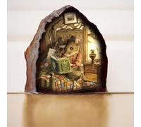 3D Mouse Hole Realistics Wall Sticker, Mouse in a Hole Wall Decal Fun Art, Water Proof Funny Wall Stickers for Bedroom Nursery Wall Decor, Paint, Wall Treatments Supplies, Wall Decor Stickers