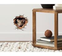 3D Mouse Hole Wall Sticker - Realistic Mouse Peeking from Mousehole Decal for Whimsical Room Decor