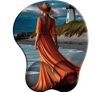 3D Mouse Mat with Gel Wrist Rest -Non-slip Orange dream at sunset coast Rubber base Mouse Pad- Ergonomic Comfort Mousepad Wrist Support for Computer Laptop Office&Home