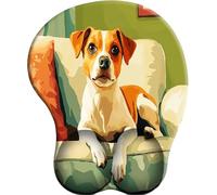 3D Mouse Mat with Wrist Support Beagle on the sofa Ergonomic Mouse Pad with Silicone Comfort Gel Gaming Mousepad with Non-Slip PU Base for Computer Laptop Office&Home
