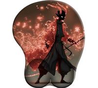 3D Mouse Mat with Wrist Support Crimson Streamer Warlock Ergonomic Mouse Pad with Gel Wrist Rest Gaming Mousepad Non-Slip PU Base for Computer Laptop Office&Home