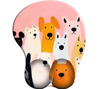 3D Mouse Mat with Wrist Support Furry friends at the pink party Ergonomic Mouse Pad with Silicone Comfort Gel Gaming Mousepad with Non-Slip PU Base for Computer Laptop Office&Home
